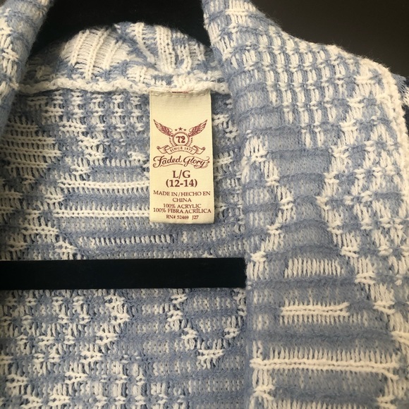 Faded glory blue cardigan/sweater size L - Picture 3 of 4